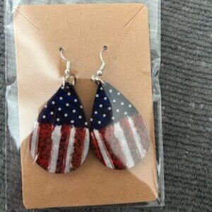 Patriotic Teardrop Earrings - NWT (1/$10 or 2/$15)